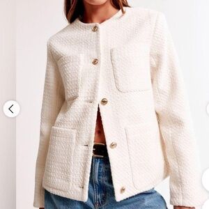 Abercrombie Collarless Tweed Jacket